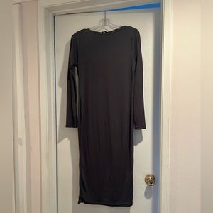 Ribbed Long Sleeve Midi Dress